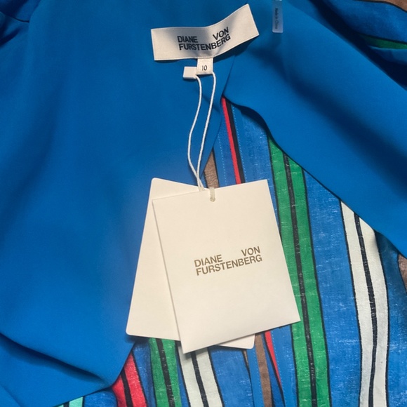 DIANE VON FURSTENBERG Double-breasted striped cotton and linen-blend blazer - Picture 5 of 5